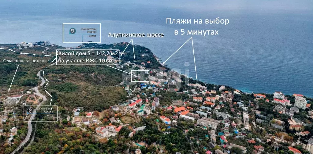 Дом в Крым, Ялта муниципальный округ, Гаспра пгт ш. Алупкинское, 38В ... - Фото 1