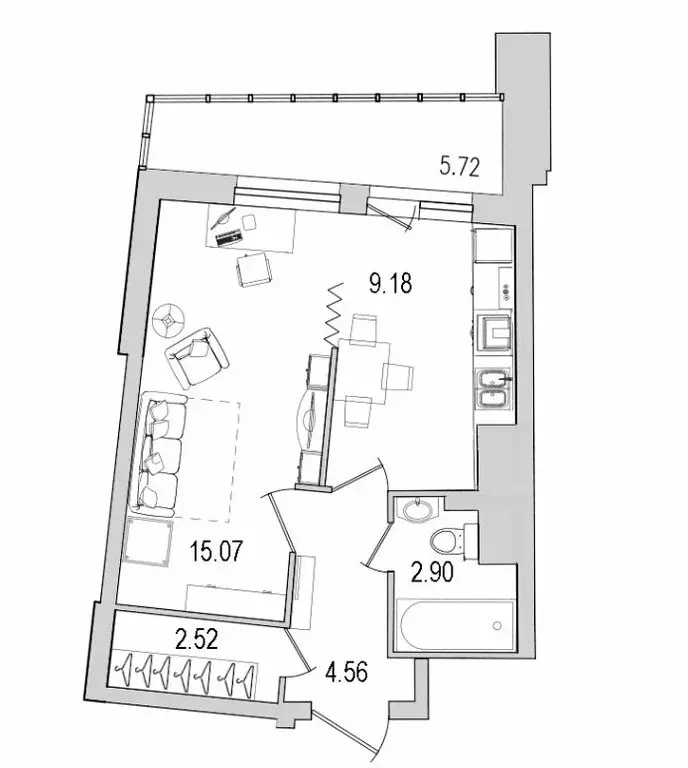 1-комнатная квартира: Санкт-Петербург, улица Кустодиева, 7к1 (37.13 м) - Фото 1