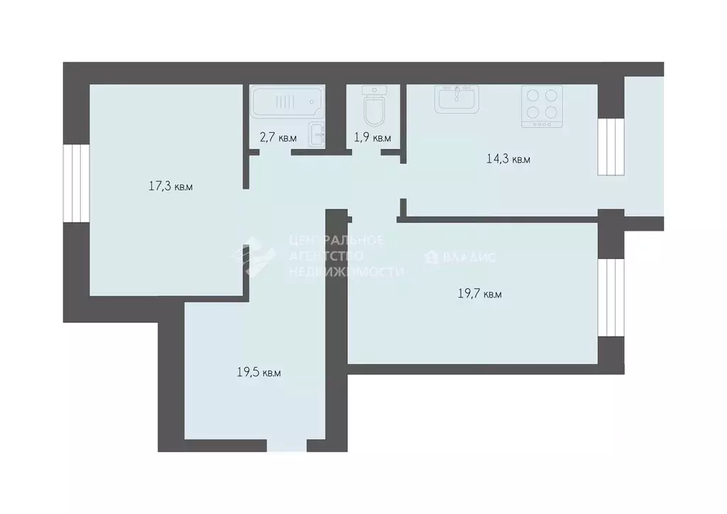 2-к кв. Рязанская область, Рязань ул. Пушкина, 18к2 (75.2 м) - Фото 2