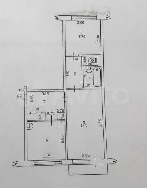 2-к. квартира, 51,6 м, 3/5 эт. - Фото 0