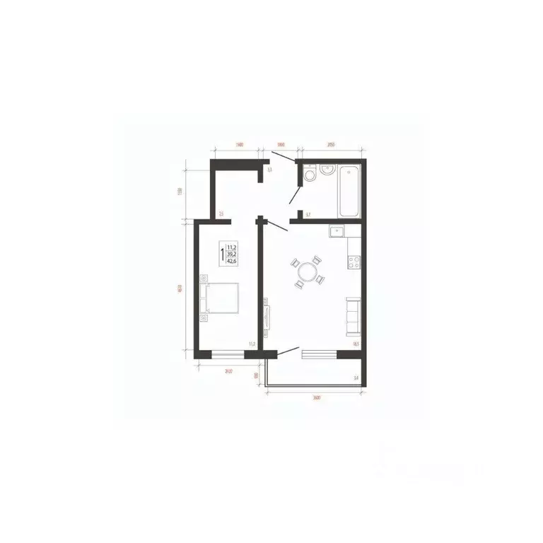 1-к кв. Иркутская область, Иркутск Сарафановская ул. (42.6 м) - Фото 1