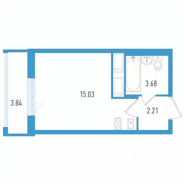 Студия Санкт-Петербург дор. Муринская, 69 (22.07 м) - Фото 0