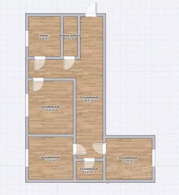 3-к кв. Красноярский край, Емельяново пгт ул. 2-х Борцов, 27 (58.6 м) - Фото 2