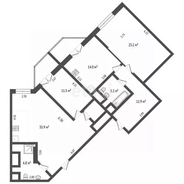 3-к кв. Москва Минская ул., 1ГК1 (112.0 м) - Фото 2