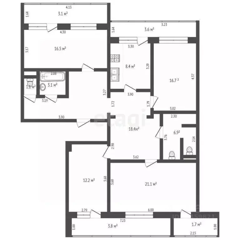 4-к кв. Марий Эл, Йошкар-Ола бул. Ураева, 3 (129.8 м) - Фото 2