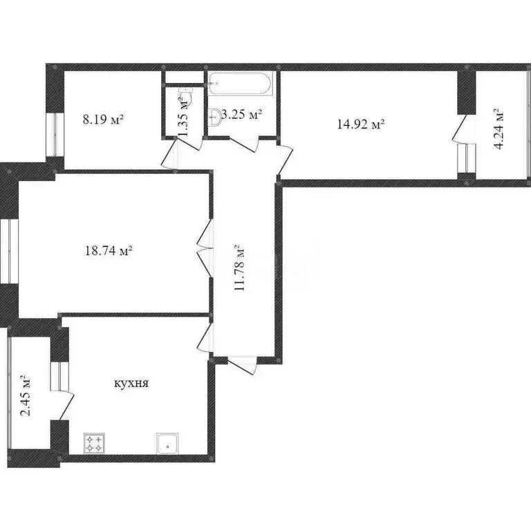 3-комнатная квартира: Кострома, улица Ивана Сусанина, 30 (71.7 м) - Фото 1