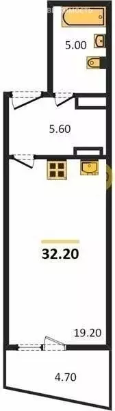 Квартира-студия: Краснодар, Бородинская улица, 166 (30 м) - Фото 2