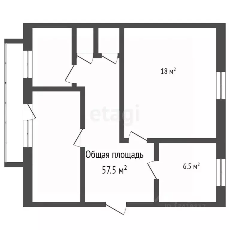 3-к кв. Брянская область, Брянск ул. Абашева, 6 (57.5 м) - Фото 1