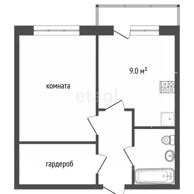 1-к кв. Московская область, Подольск городской округ, д. Борисовка ул. ... - Фото 2