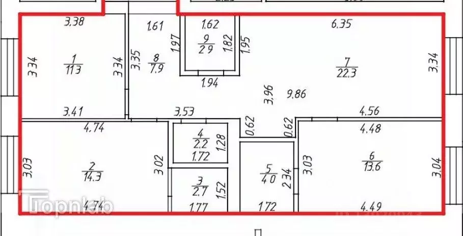 3-к кв. Татарстан, Казань ул. Анаса Тазетдинова, 4 (83.8 м) - Фото 2