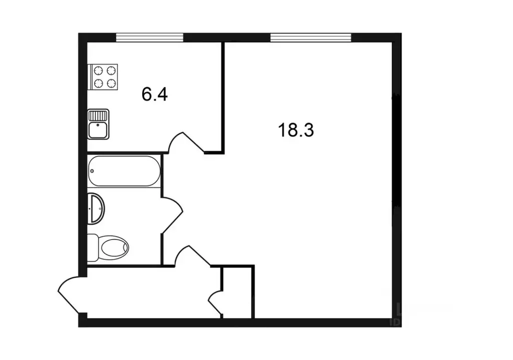1-к кв. Иркутская область, Ангарск 277-й кв-л, 17 (33.2 м) - Фото 2
