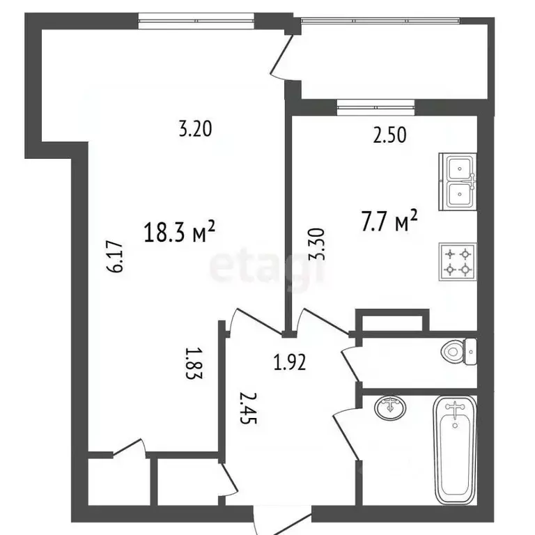 1-к кв. Санкт-Петербург ул. Кораблестроителей, 19К2 (35.5 м) - Фото 2