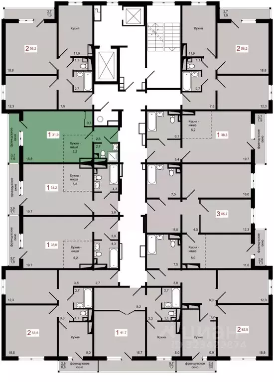 1-к кв. Красноярский край, Красноярск Пашенный мкр,  (31.9 м) - Фото 1