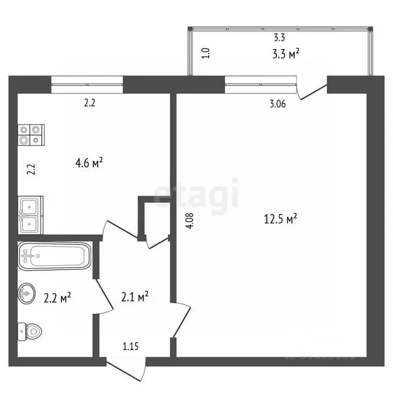 1-к кв. Ростовская область, Ростов-на-Дону Северный мкр, ул. ... - Фото 2
