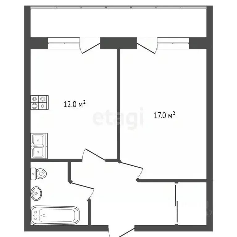 1-к кв. Севастополь ул. Колобова, 22/2 (38.0 м) - Фото 1