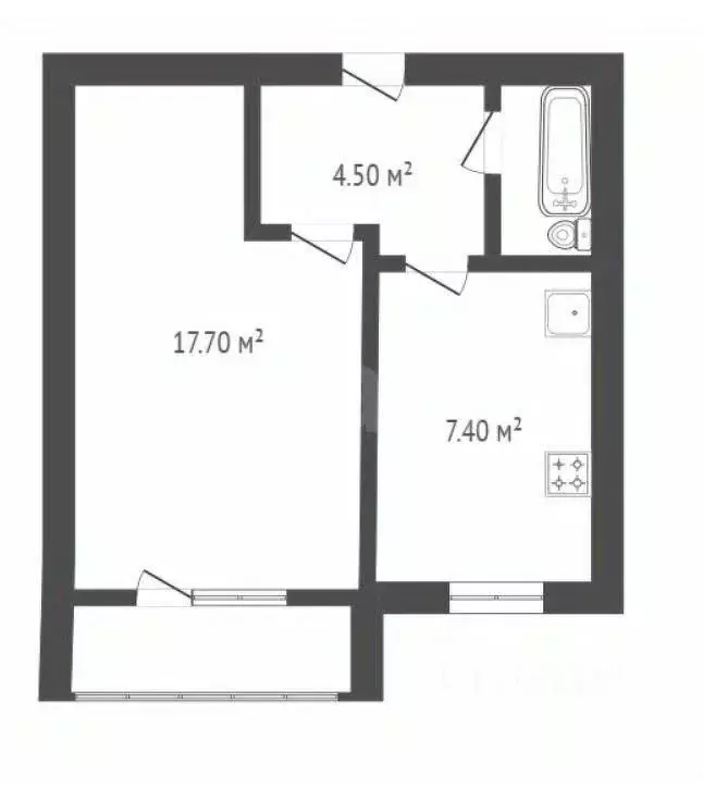 1-к кв. Воронежская область, Борисоглебск Северный мкр, 35А (35.0 м) - Фото 2