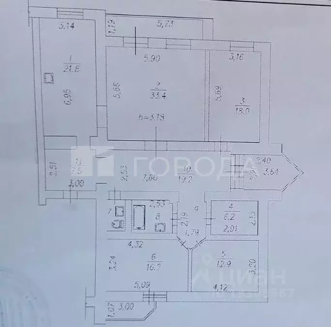 4-к кв. Кемеровская область, Новокузнецк ул. Кирова, 54 (147.2 м) - Фото 1