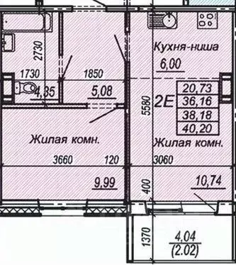 2-к кв. Хабаровский край, Хабаровск ул. Герцена, 15/1 (38.45 м) - Фото 0