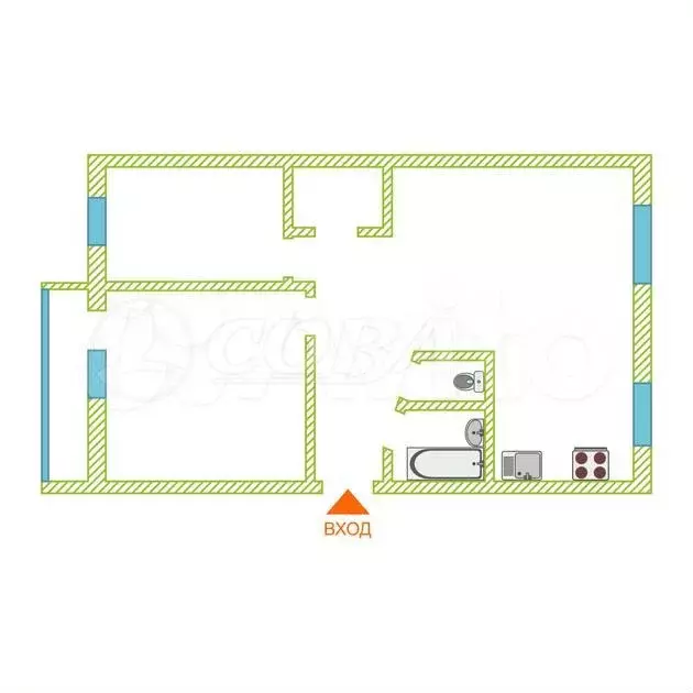 3-к. квартира, 59 м, 2/5 эт. - Фото 0