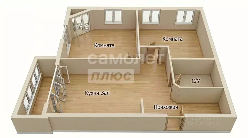 3-к кв. Ульяновская область, Ульяновск ул. Корюкина, 17 (96.3 м) - Фото 2