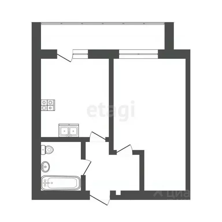 1-к кв. Смоленская область, Смоленск Краснинское ш., 18 (41.0 м) - Фото 1