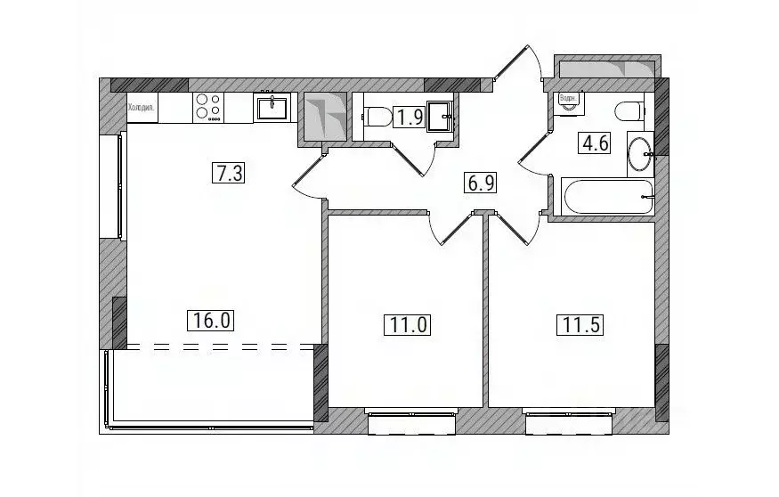 3-к кв. Кировская область, Киров Мелькомбинатовский проезд, 3 (59.2 м) - Фото 1