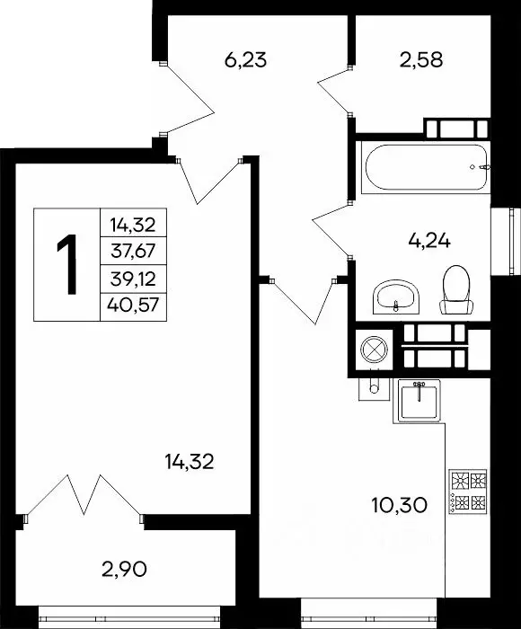 1-к кв. Крым, Евпатория  (41.11 м) - Фото 1