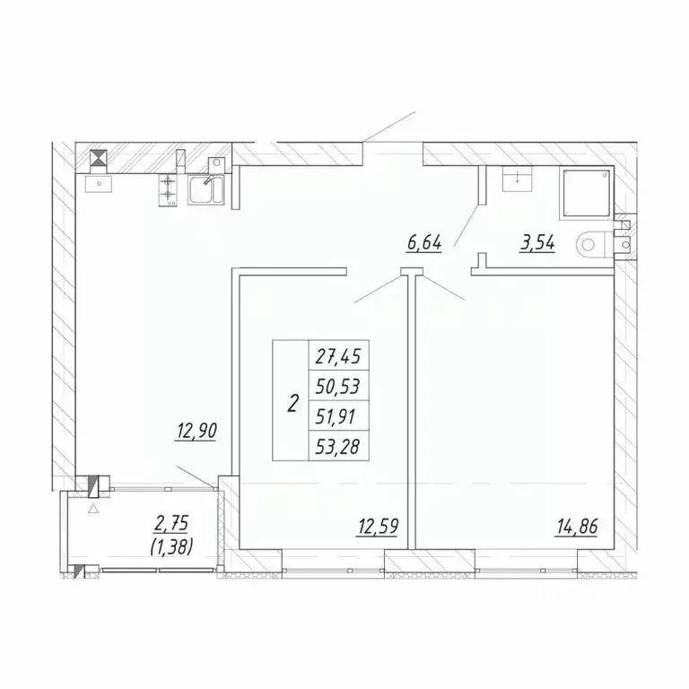 2-к кв. Калининградская область, Зеленоградск  (53.28 м) - Фото 1