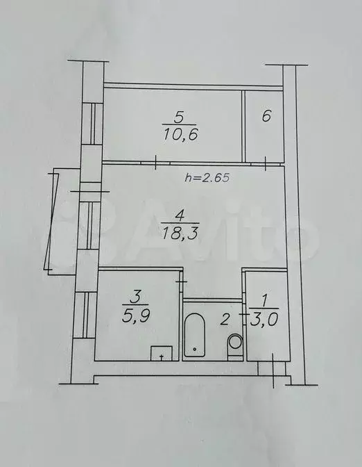 2-к. квартира, 44 м, 2/5 эт. - Фото 0