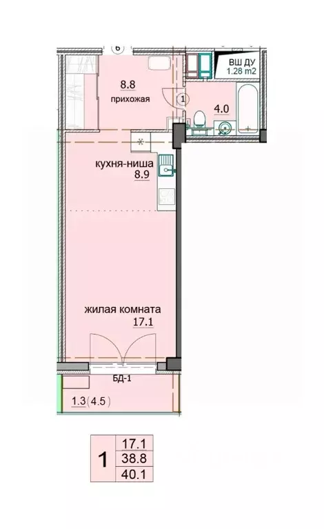 1-к кв. Пензенская область, Пенза ул. Яшиной, 9 (40.6 м) - Фото 0