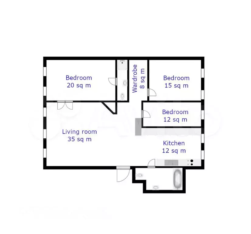 4-к. квартира, 111 м, 2/3 эт. - Фото 0