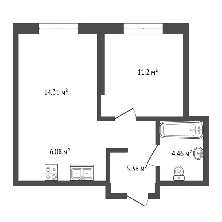1-комнатная квартира: Тюмень, улица Тимофея Чаркова, 93 (50.6 м) - Фото 1
