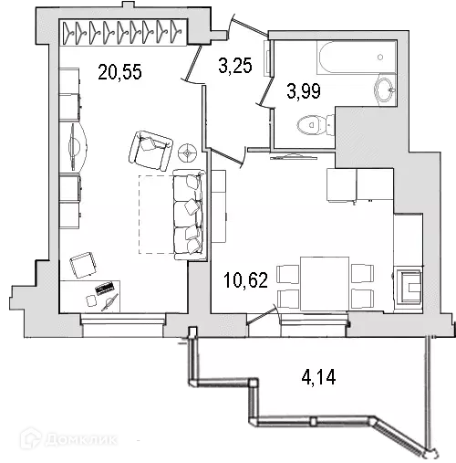 Продаётся 1-к квартира, 42.4 м - Фото 0