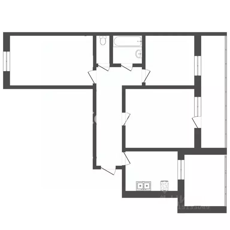 3-к кв. Тюменская область, Тюмень ул. Мельникайте, 46 (79.0 м) - Фото 1