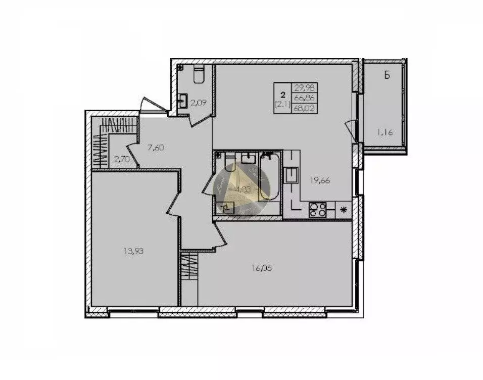 2-комнатная квартира: Сестрорецк, Авиационная улица, 5к3 (68.02 м) - Фото 1
