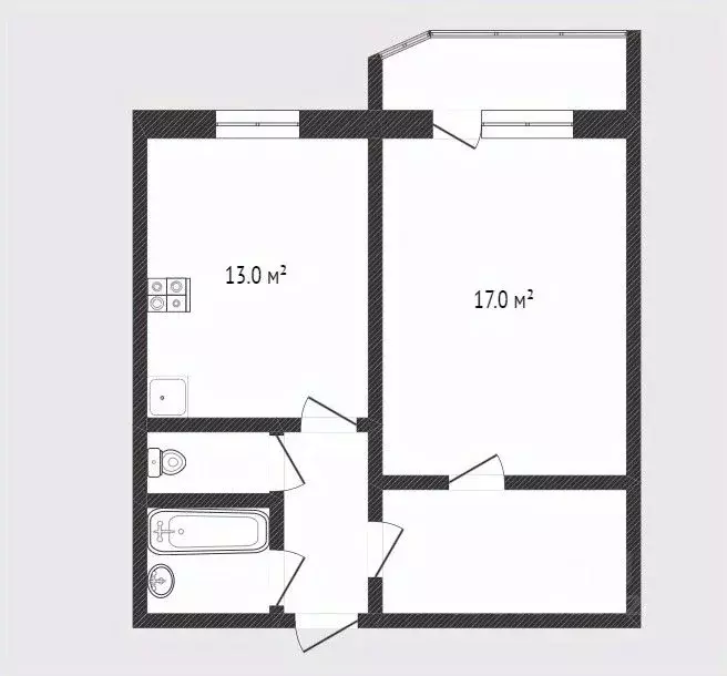 1-к кв. Тюменская область, Тюмень Широтная ул., 136к5 (45.0 м) - Фото 1