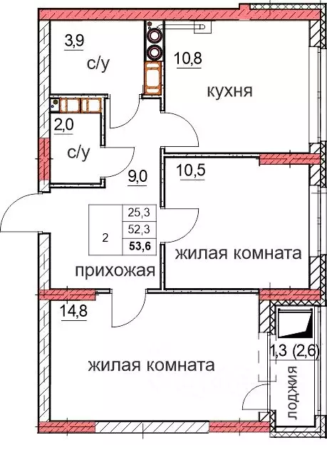 2-к кв. Нижегородская область, Дзержинск Комсомольский мкр,  (52.3 м) - Фото 0