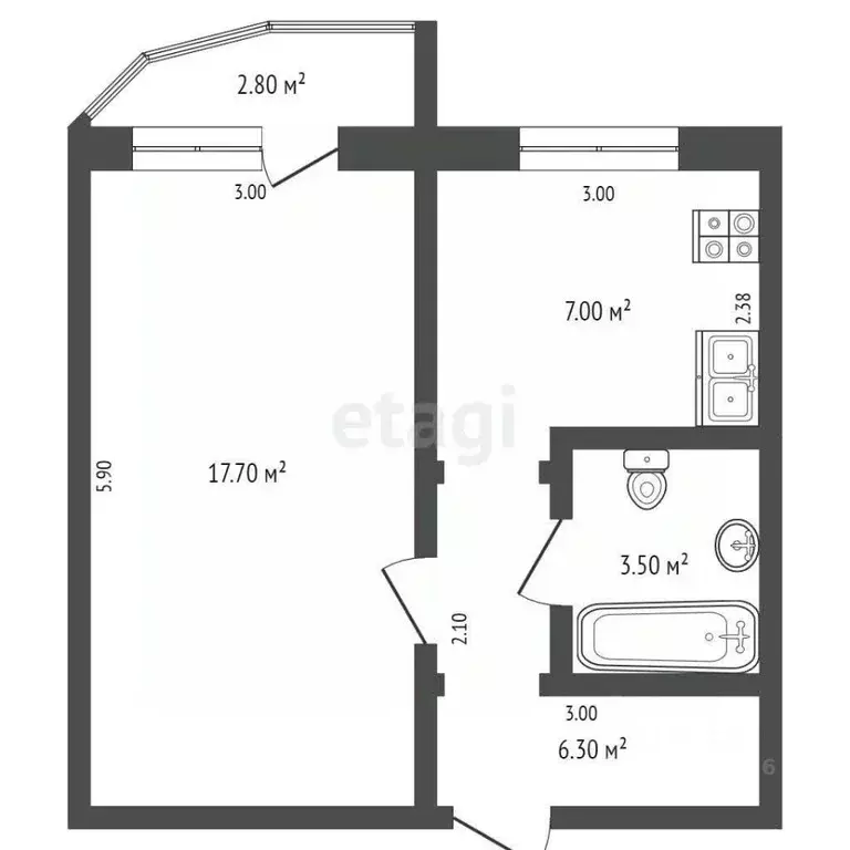 1-к кв. Московская область, Дмитров Имени В.Н. Махалина мкр, 16 (37.1 ... - Фото 1