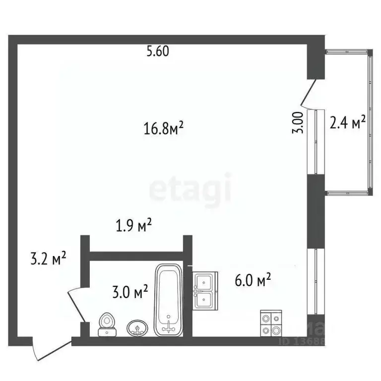 1-к кв. Хабаровский край, Комсомольск-на-Амуре Индустриальный мкр, ул. ... - Фото 1