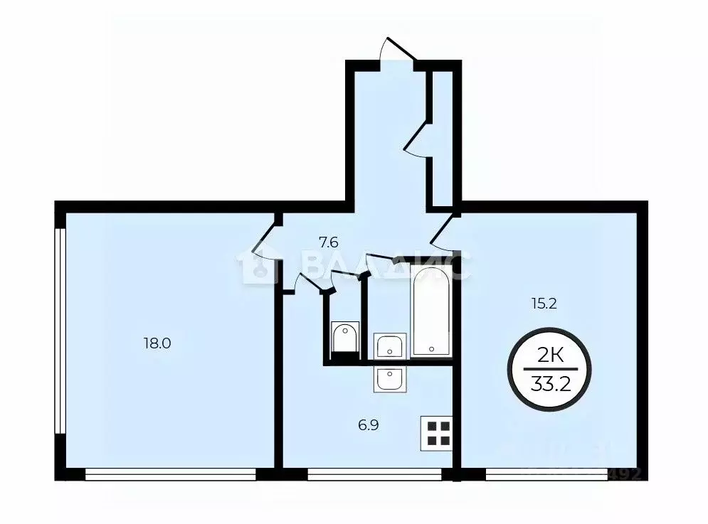 2-к кв. Санкт-Петербург ул. Ярослава Гашека, 8/22к1 (51.7 м) - Фото 2