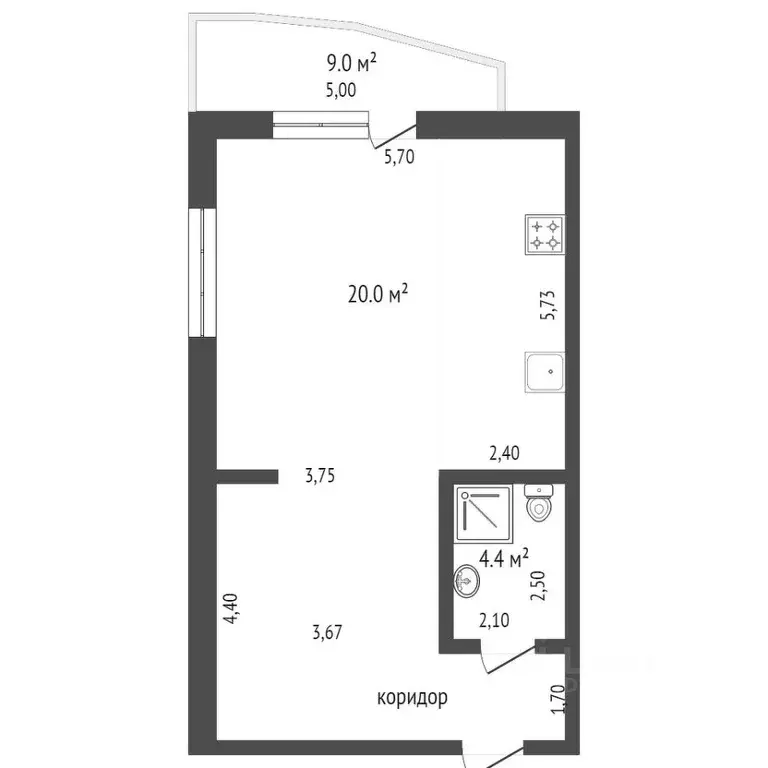 2-к кв. Крым, Алушта ул. Горького, 9а (56.5 м) - Фото 1