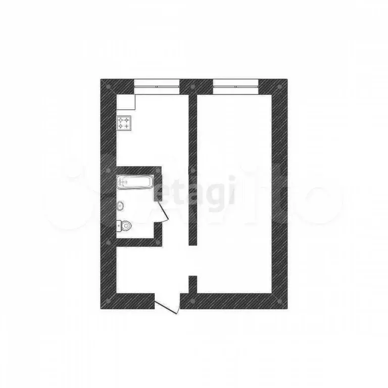 1-к. квартира, 31,5 м, 3/5 эт. - Фото 0