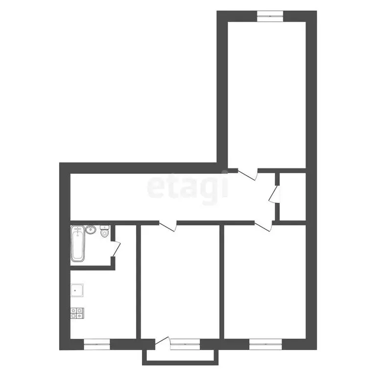 3-комнатная квартира: Нальчик, проспект Ленина, 41 (53.8 м) - Фото 1