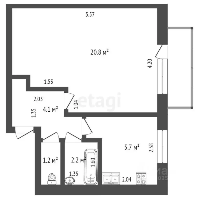 1-к кв. Владимирская область, Ковров Еловая ул., 86к7 (31.5 м) - Фото 1