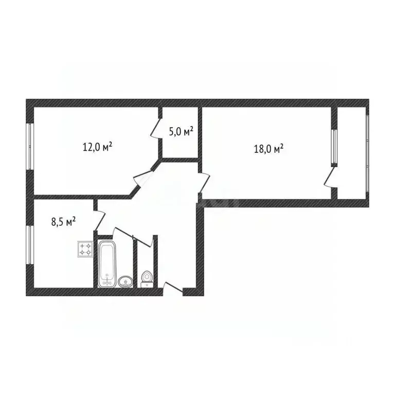 2-к кв. Брянская область, Брянск ул. Брянского Фронта, 14/1 (50.7 м) - Фото 2
