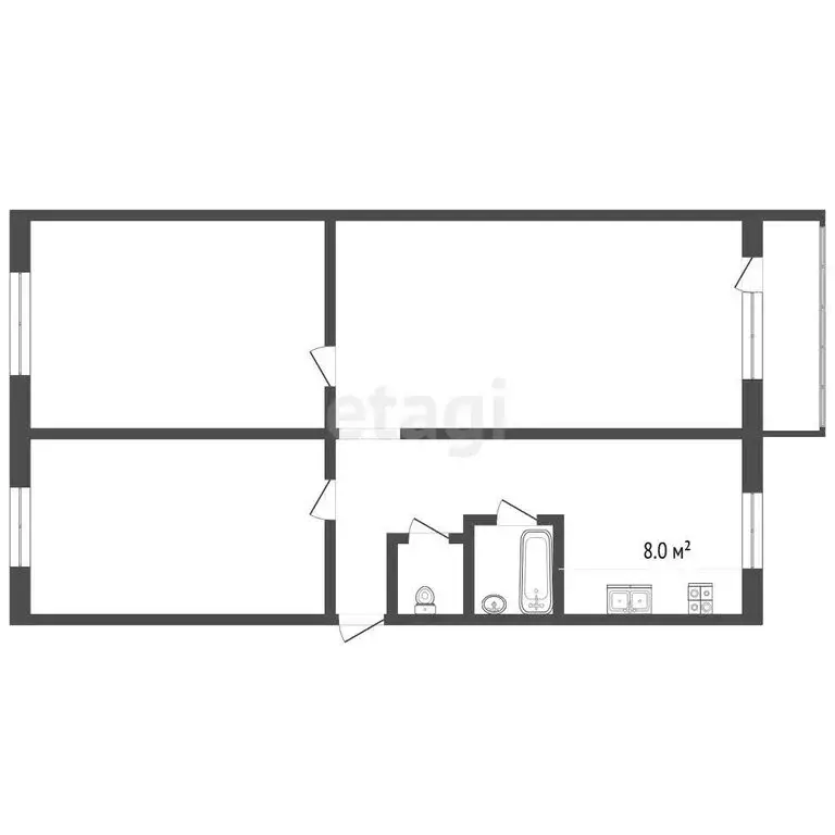 3-комнатная квартира: Качканар, микрорайон 6А, 5 (59.3 м) - Фото 1
