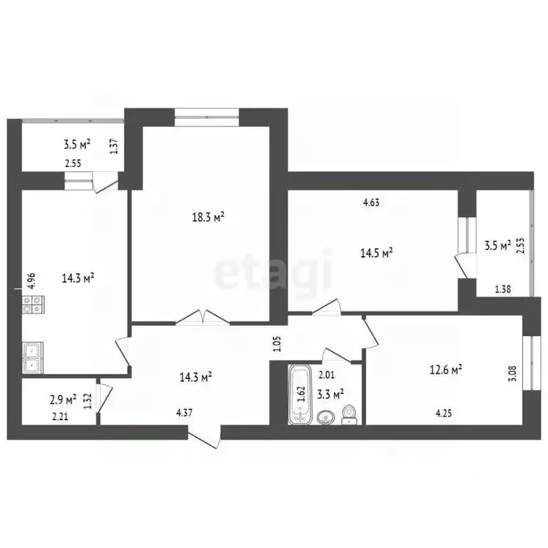 3-к кв. Ульяновская область, Ульяновск ул. Ульяны Громовой, 10А (80.2 ... - Фото 1