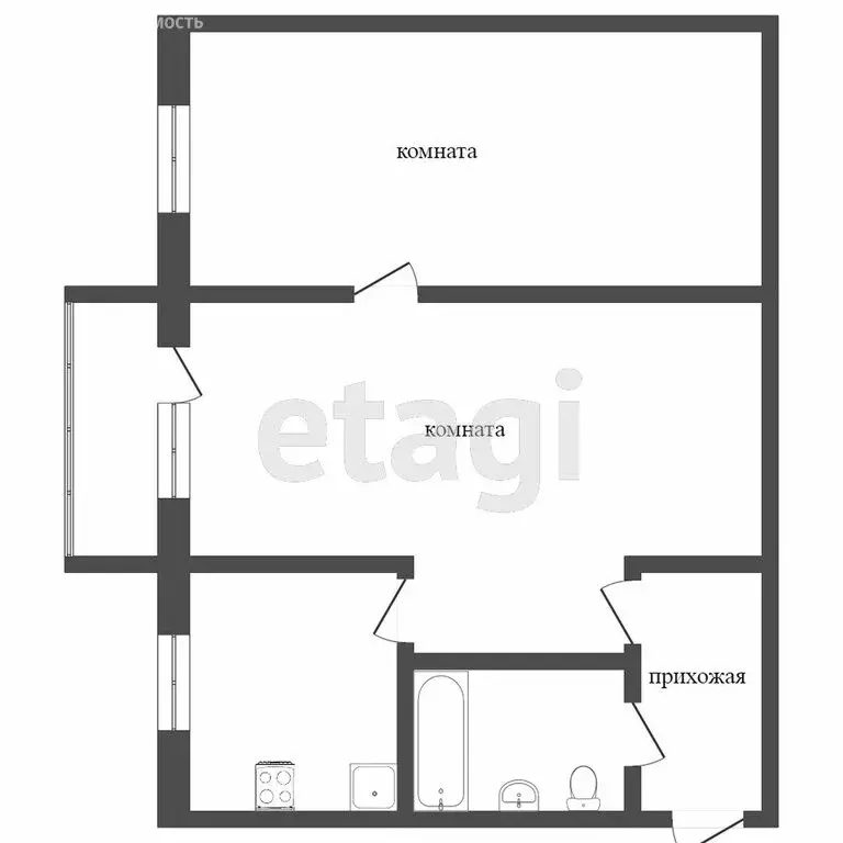2-комнатная квартира: Тверь, улица Громова, 7к3 (41.3 м) - Фото 1