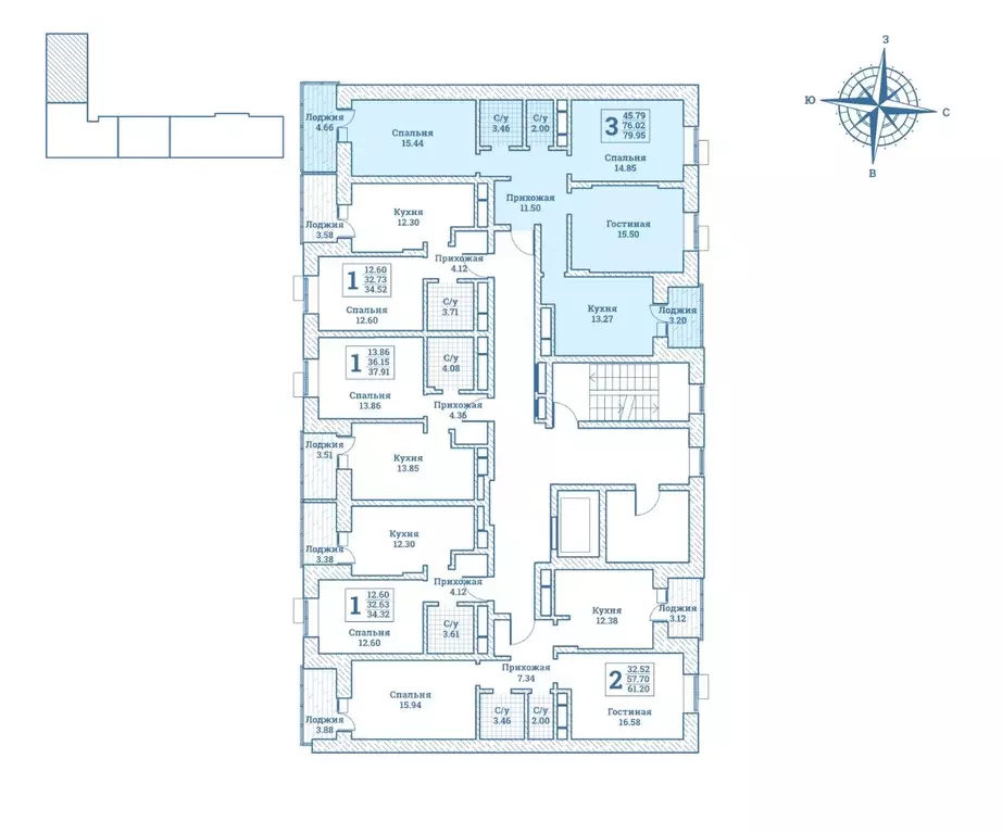 3-к кв. Московская область, Щелково городской округ, Монино пгт ... - Фото 2