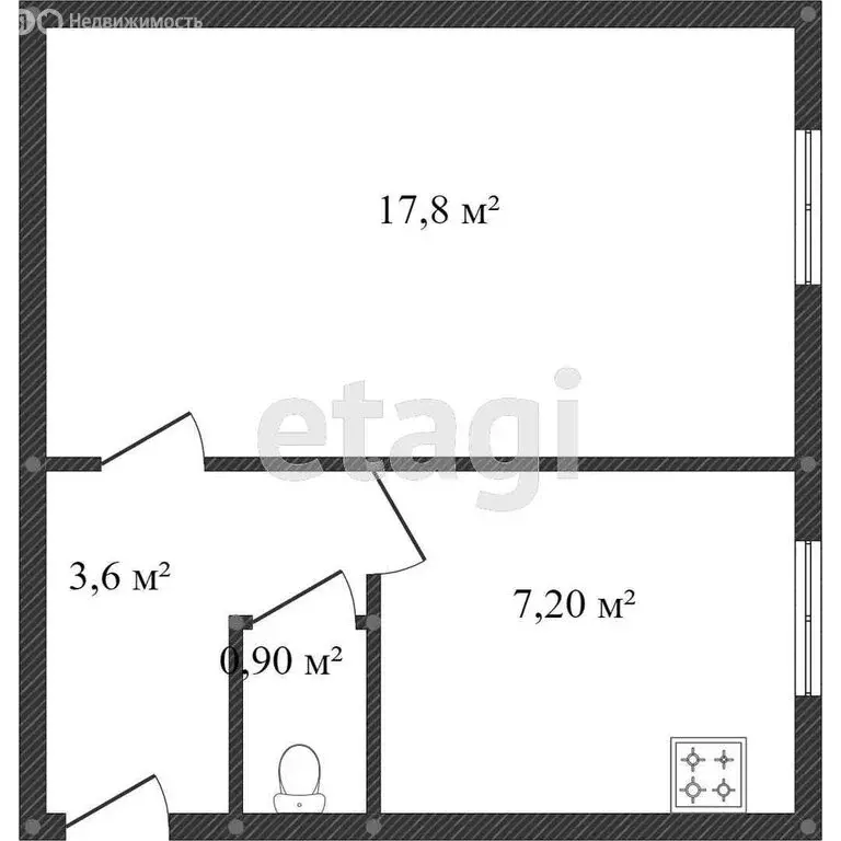 1-комнатная квартира: Ишим, улица Луначарского, 101 (29.5 м) - Фото 0